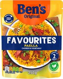 Bens Original Favourites Paella Chorizo and Vegetable Microwave Rice Meal 250g image