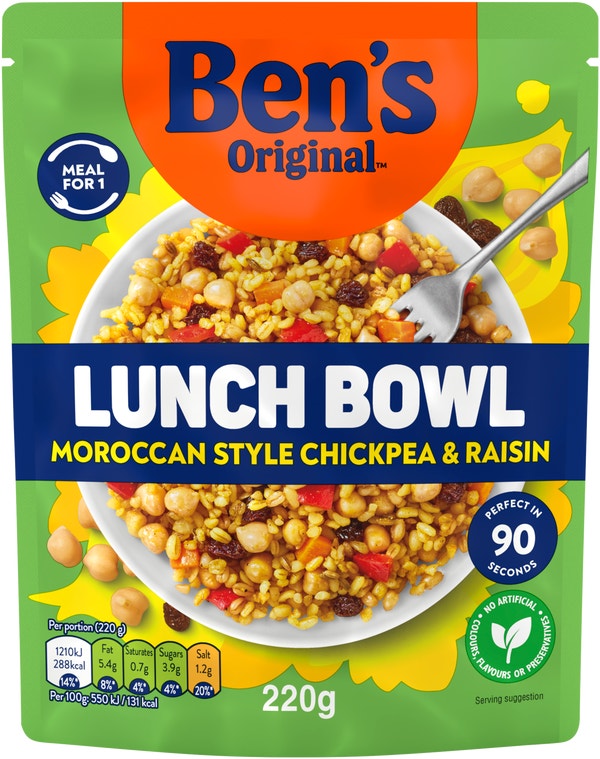 Ben's Original Lunch Bowl Moroccan Style Chickpea and Raisin 220g
