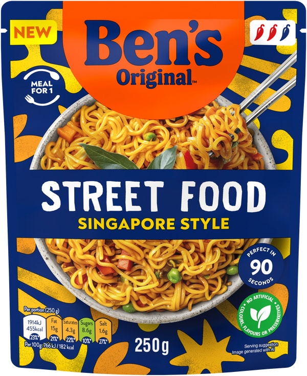 Bens Original Street Food Singapore Noodles Ready Meal 250g
