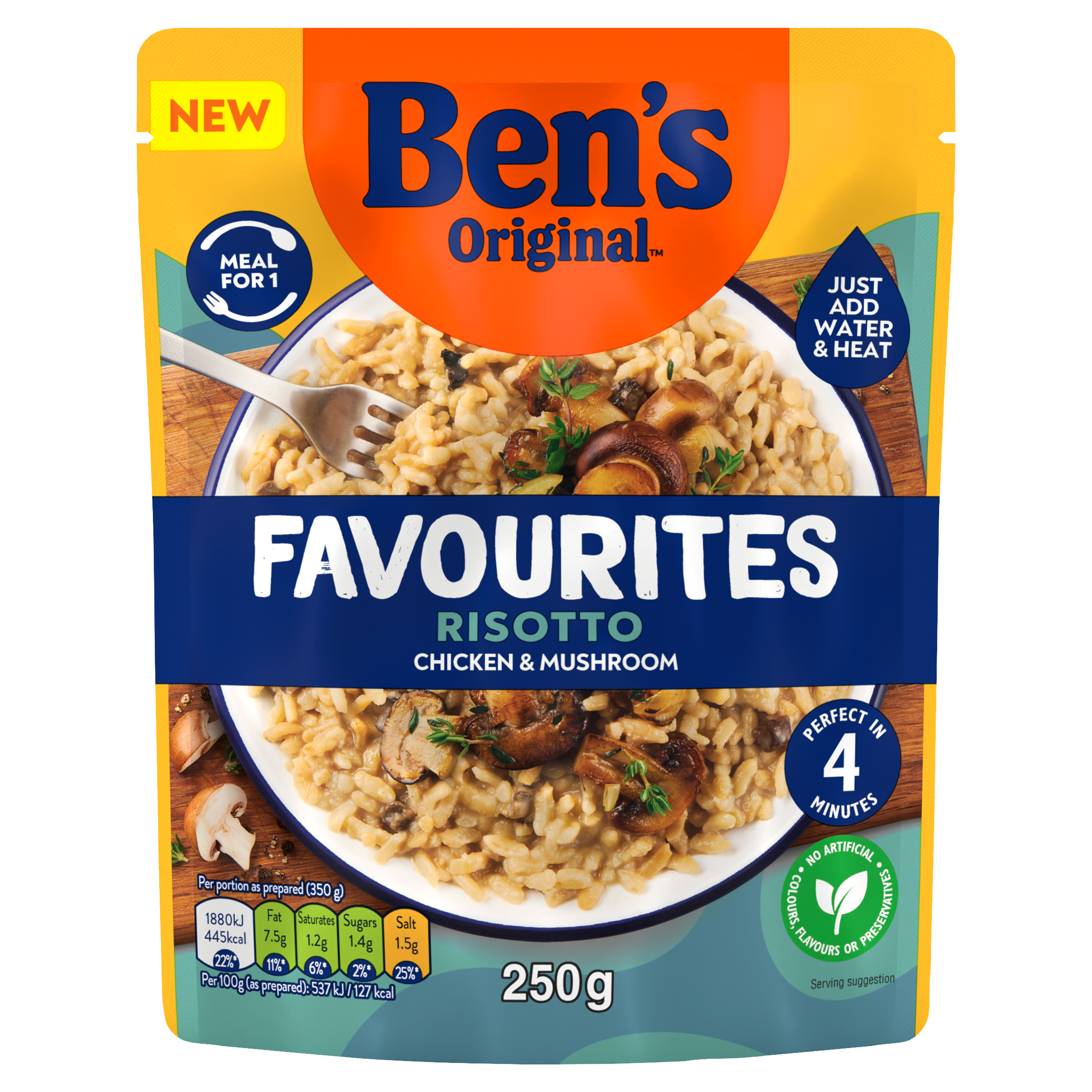 Bens Original Favourites Risotto Chicken and Mushroom Microwave Rice ...